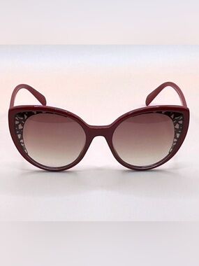 Emilio Pucci Red/Burgundy Cat Eye Sunglasses EP0182 66T Lace Detail with Case